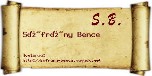Sáfrány Bence névjegykártya